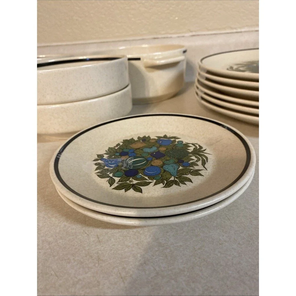 Temper Ware By Lenox Fall Bounty Dinnerware Lot 17 Pieces MCM